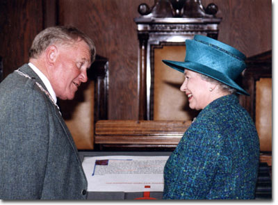 Tommy Brookes with the Queen